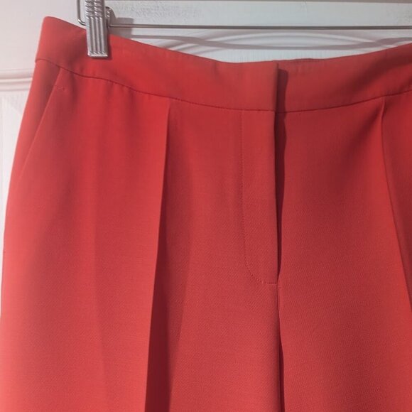 NWT LAFAYETTE 148 | Gates Straight-leg Wool-silk Pants In Stamped Poppy - Picture 8 of 13